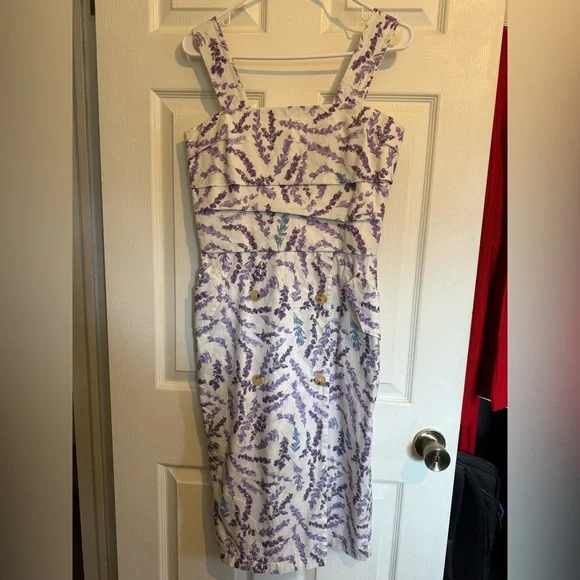 MAX MARA Zolder Floral Print Dress in Purple and White 2 4 - Picture 6 of 10